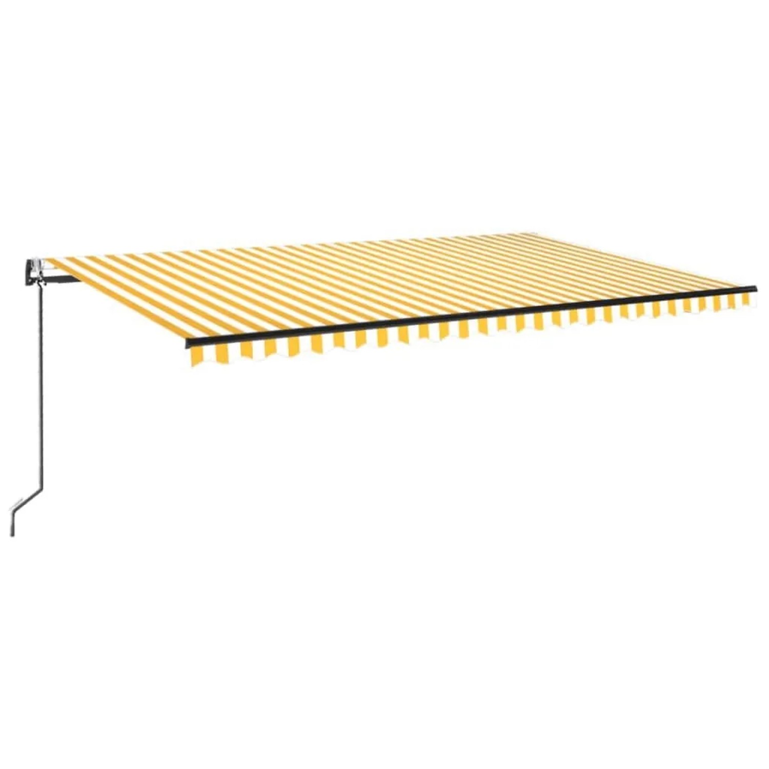 vidaXL Automatische Markise mit LED & Windsensor 500x300 Gelb/Weiß 3069153