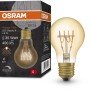 Osram LED-Lampe E27 in Glühlampenform, 4,8W, warmweiß, dimmbar. Detailaufnahme mit Verpackung.