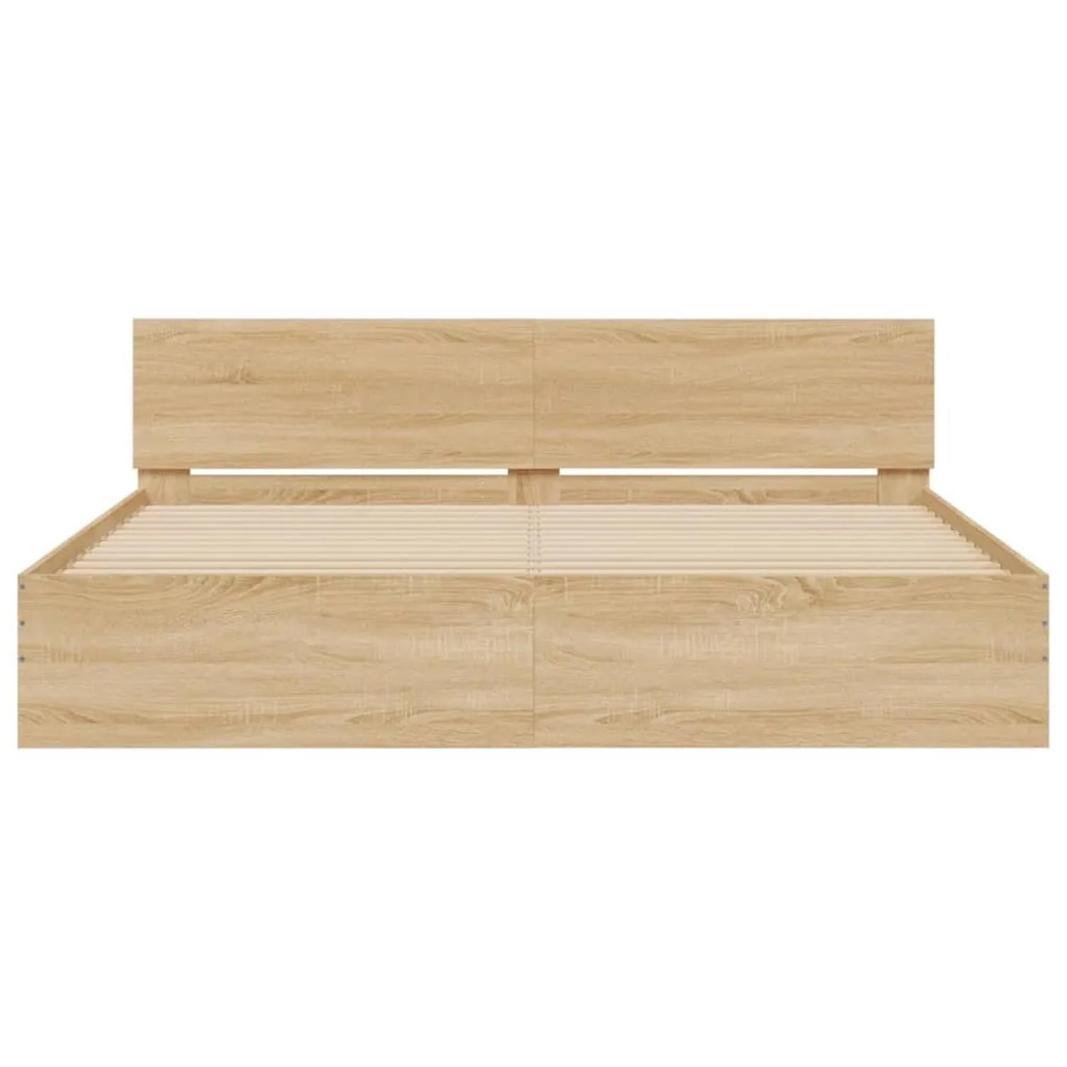 Bettgestell Sonoma-Eiche (160x200 cm) mit Kopfteil. Modernes Design für erholsamen Schlaf.