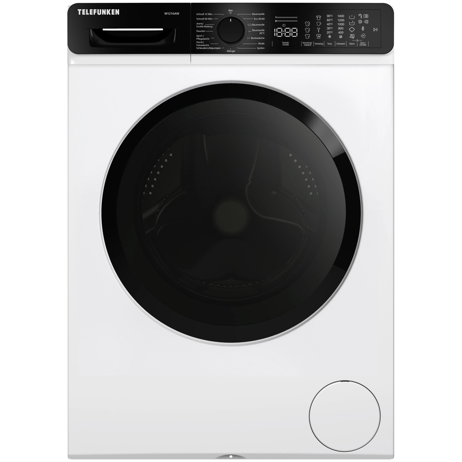 Thumbnail - Telefunken Waschmaschine 12kg Frontlader 1400 U/Min. Inverter Motor AquaStop Schontrommel W1214AW Weiß