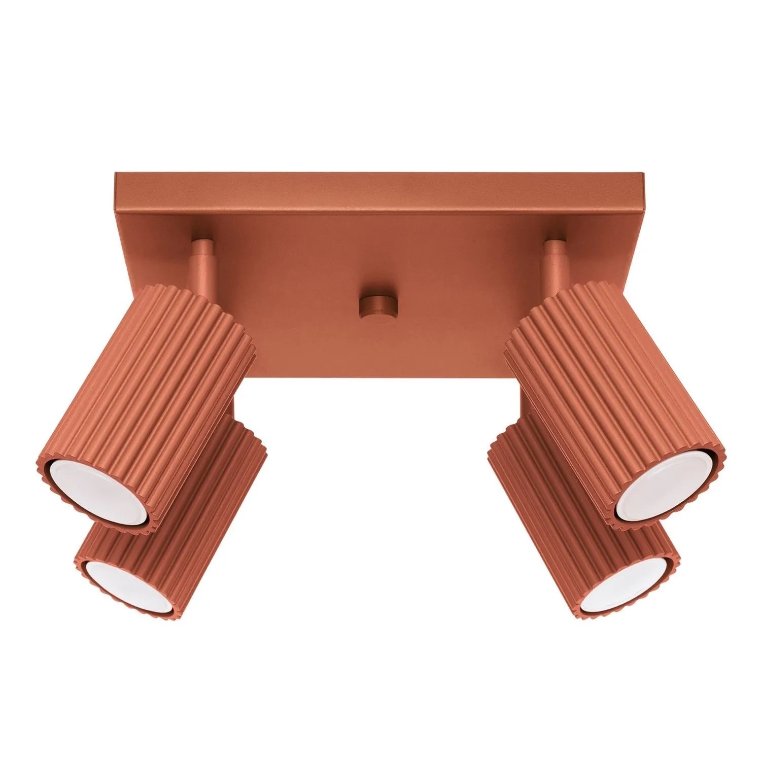Licht-Erlebnisse Deckenleuchte 25 CM Breit Ockerrot GU10 4-Flammig Schwenkbar Eckig Modern