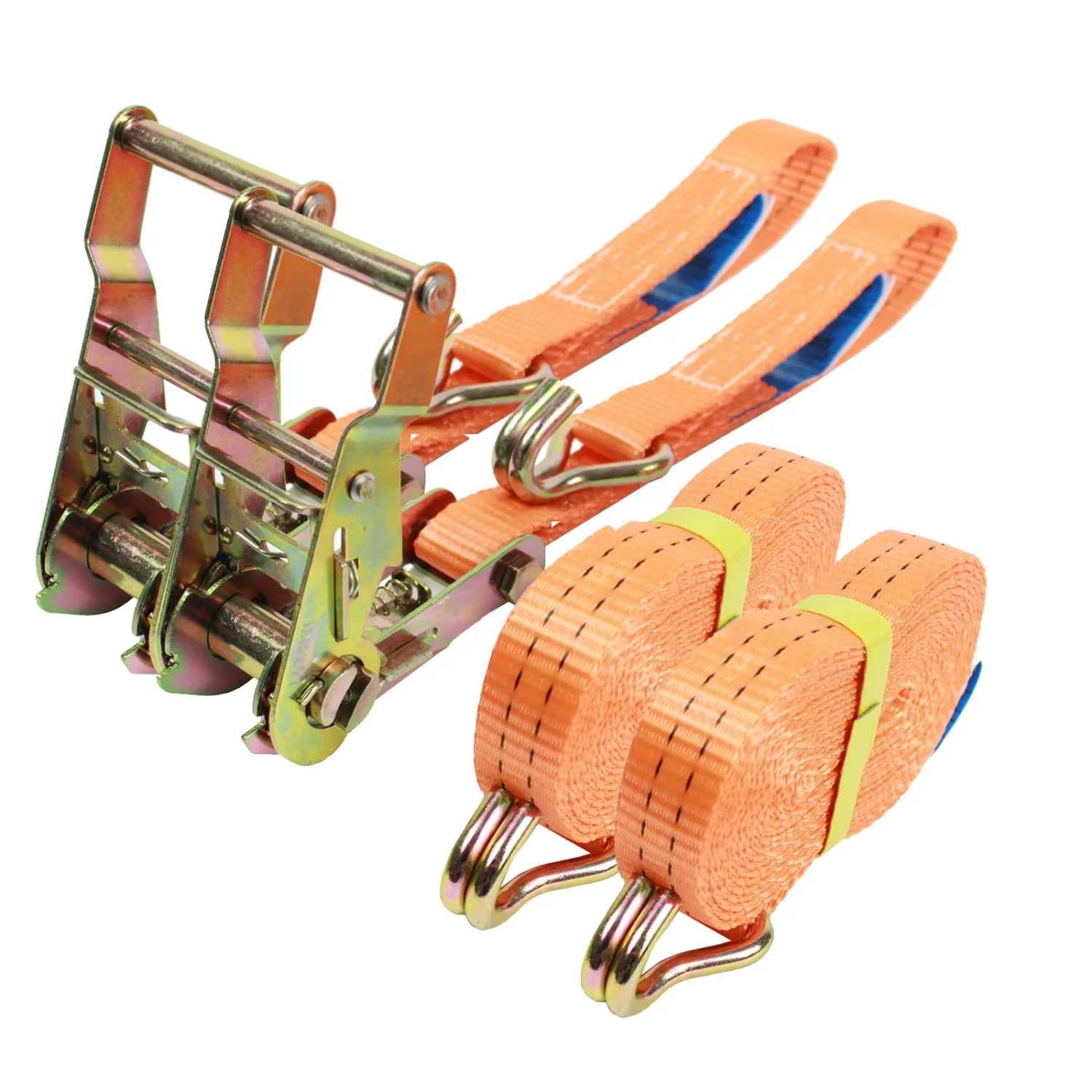 TRUTZHOLM 2x Profi Ratschen Spanngurt 2 Teilig 5m 1500kg 1,5t TÜV/GS Orange