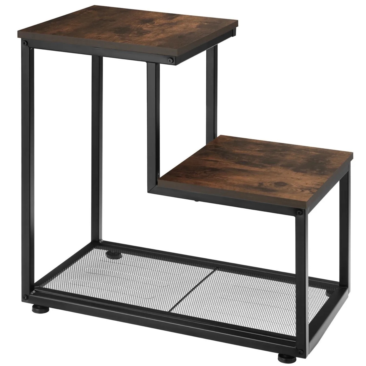 Tectake Beistelltisch Halifax Industrial Style Holz und Stahl  60 50 x 35 50 x 60 50 cm Industrial Holz Dunkel  Rustikal