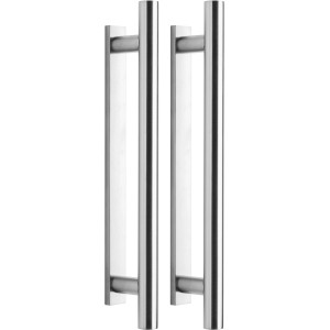 Griffstangenpaar, 400mm, Edelstahl gebürstet, zum Kleben für Glas- und Schiebetüren.