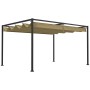 Outsunny Pergola, Khaki Sonnendach mit schwarzem Metallgestell, 298x213x221 cm.