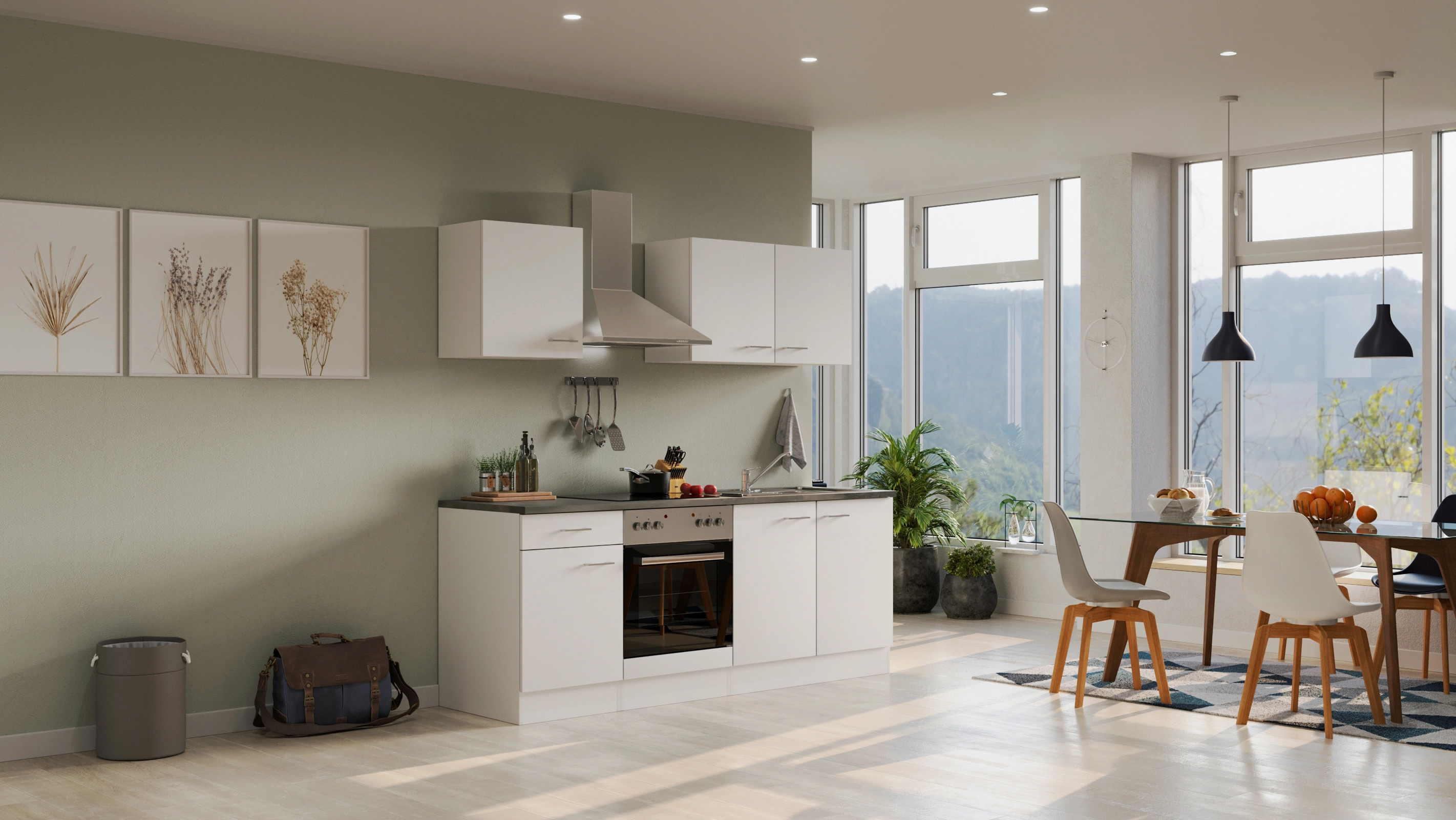 210 Küchenzeile Caledonia Lucca cm kaufen matt bei OBI Weiß - Flex-Well Classic
