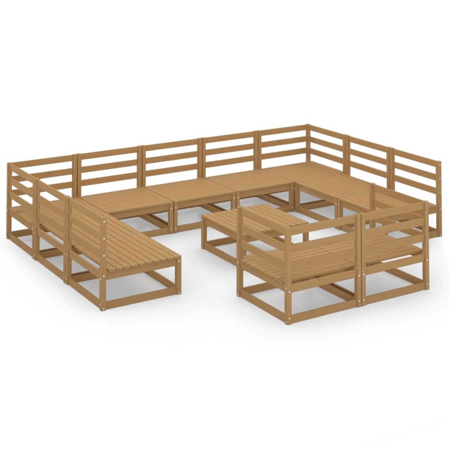 vidaXL 12-tlg Garten-Lounge-Set Massivholz Kiefer Modell 28 günstig online kaufen