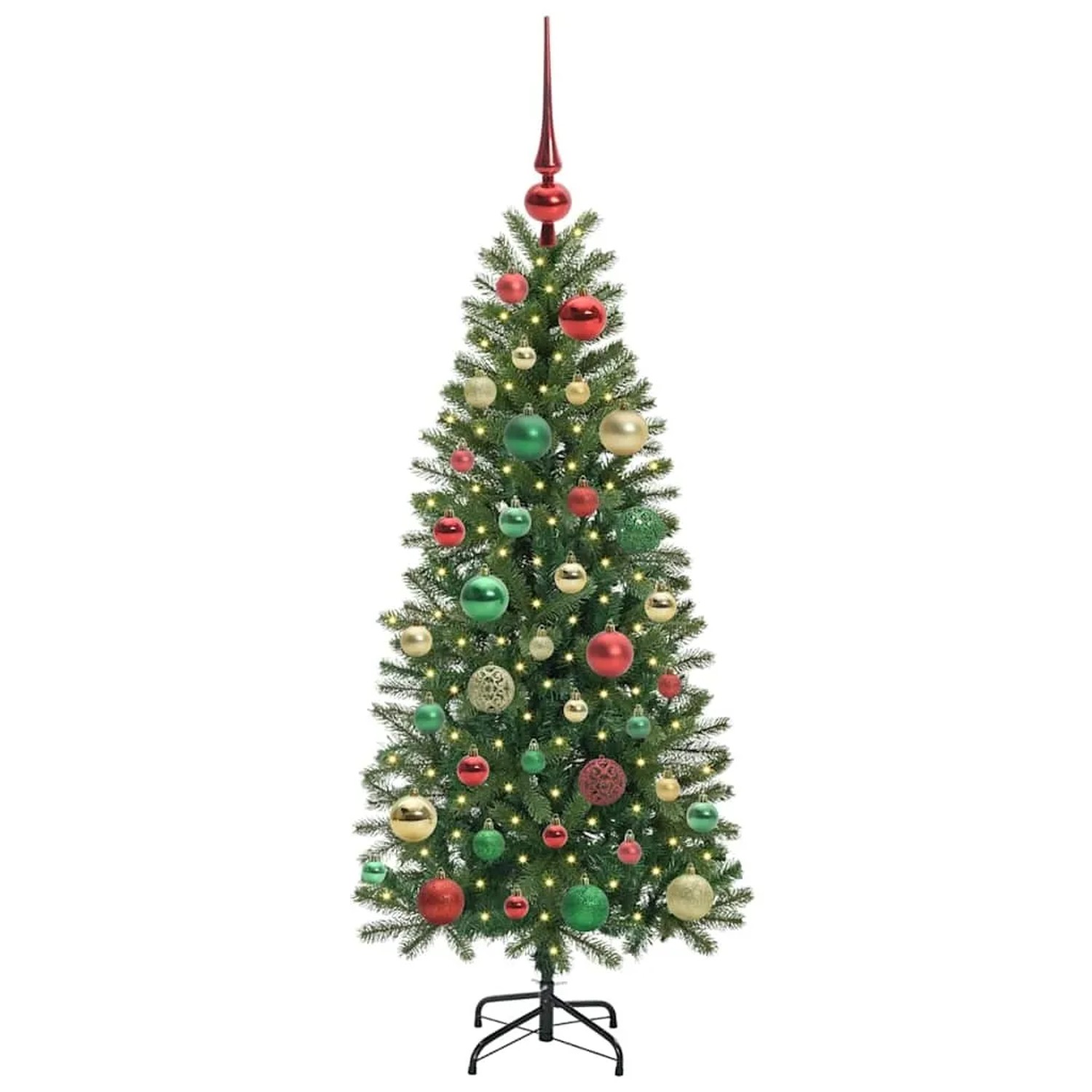 vidaXL Künstlicher Weihnachtsbaum mit 150 LEDs Grün 120 cm PE und PVC 3397336