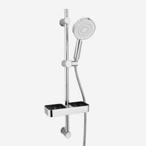Euroshowers Seifenschale Chrom für Brausestange. Praktische Duschablage ohne Bohren für Seife.