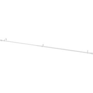 Gardinenstange Set, Ø 16-19 mm, 120-210 cm, Weiß Matt, mit Halterungen und Endstücken.