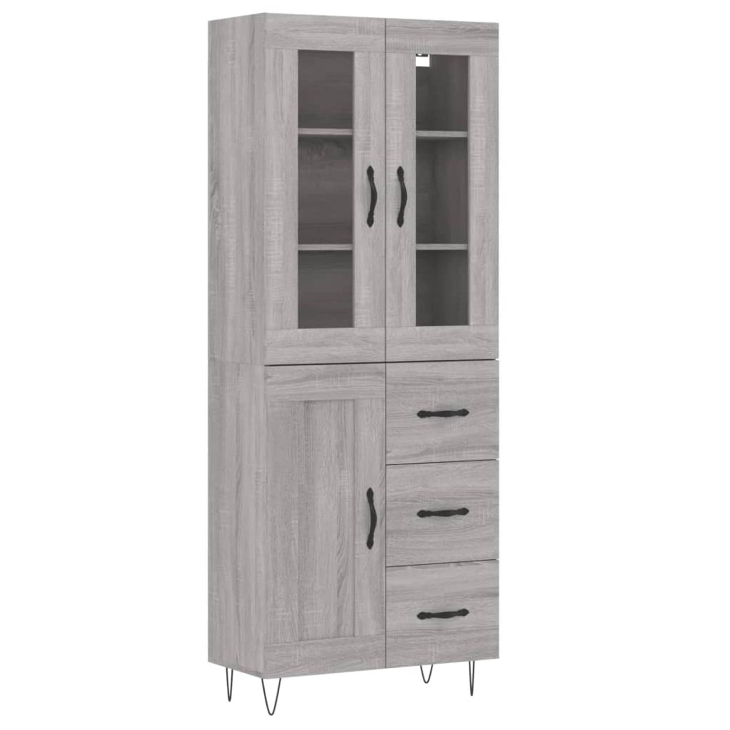 vidaXL Highboard Grau Sonoma 69,5x34x180 cm Holzwerkstoff 3198695