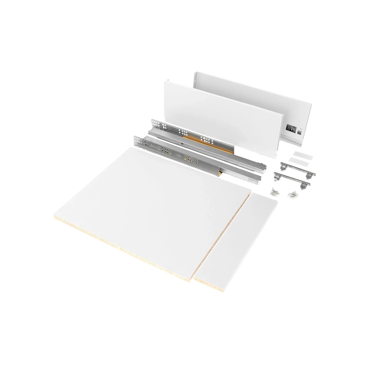 Emuca Schubladegarnitur Vertex für Küche oder Badezimmer Höhe 178 mm mit Einlegeböden Modul 450 mm Weiß Lackiert