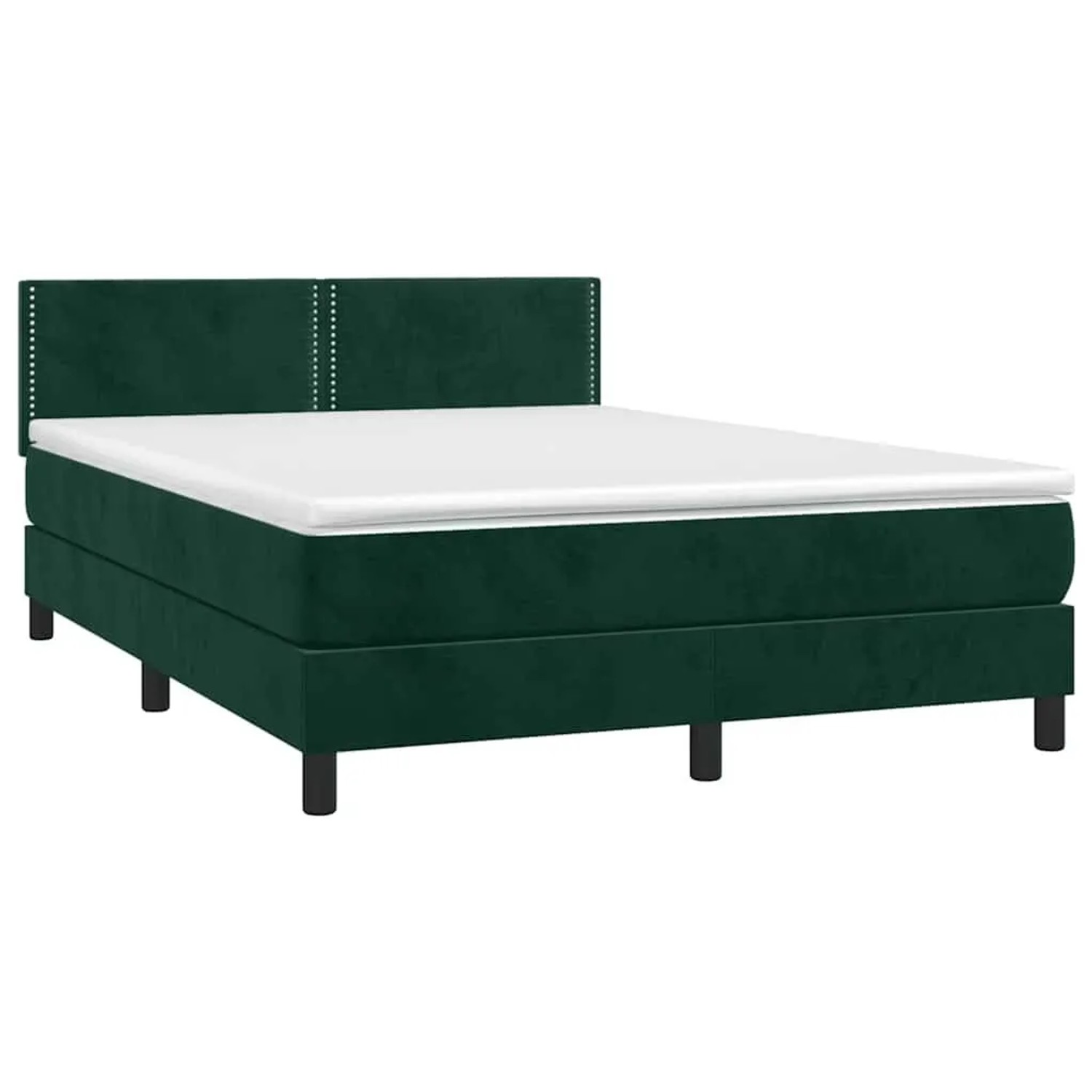 vidaXL Boxspringbett mit Matratze & LED Dunkelgrün 140x190 cm Samt 3134342 günstig online kaufen
