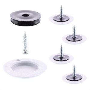 Wagner QuickClick Möbelgleiter Set, 12-teilig, schwarz-grau, für raue Böden.