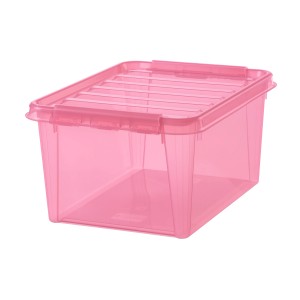 SmartStore Colour 31 Aufbewahrungsbox in Pink mit Deckel und Clips.