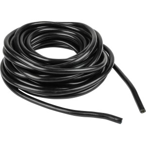 Schwarzes LAS Versorgungskabel für PKW Anhänger, aufgerollt.