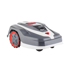 Al-Ko Robolinho 550 W Mähroboter in Grau und Weiß mit roten Akzenten.