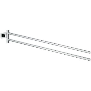 Grohe Essentials Cube Handtuchhalter, 2-armig, schwenkbar, Chrom-Optik.