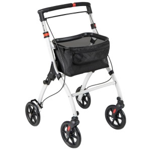 Costway Rollator für Innenräume mit Korb und Tablett, höhenverstellbar.