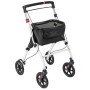 Costway Rollator für Innenräume mit Korb und Tablett, höhenverstellbar.