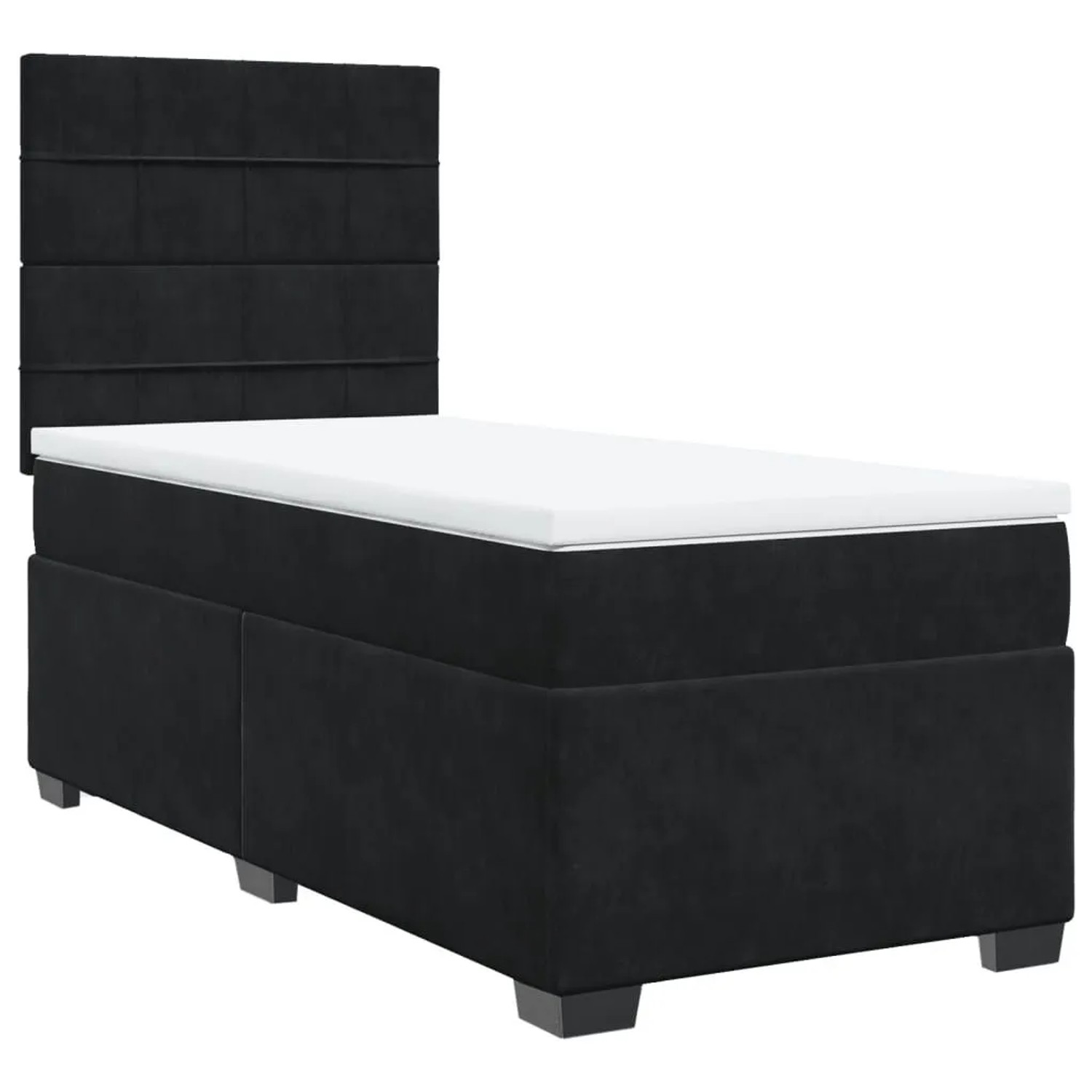 vidaXL Boxspringbett mit Matratze Schwarz 90x200 cm Samt 3290812 günstig online kaufen