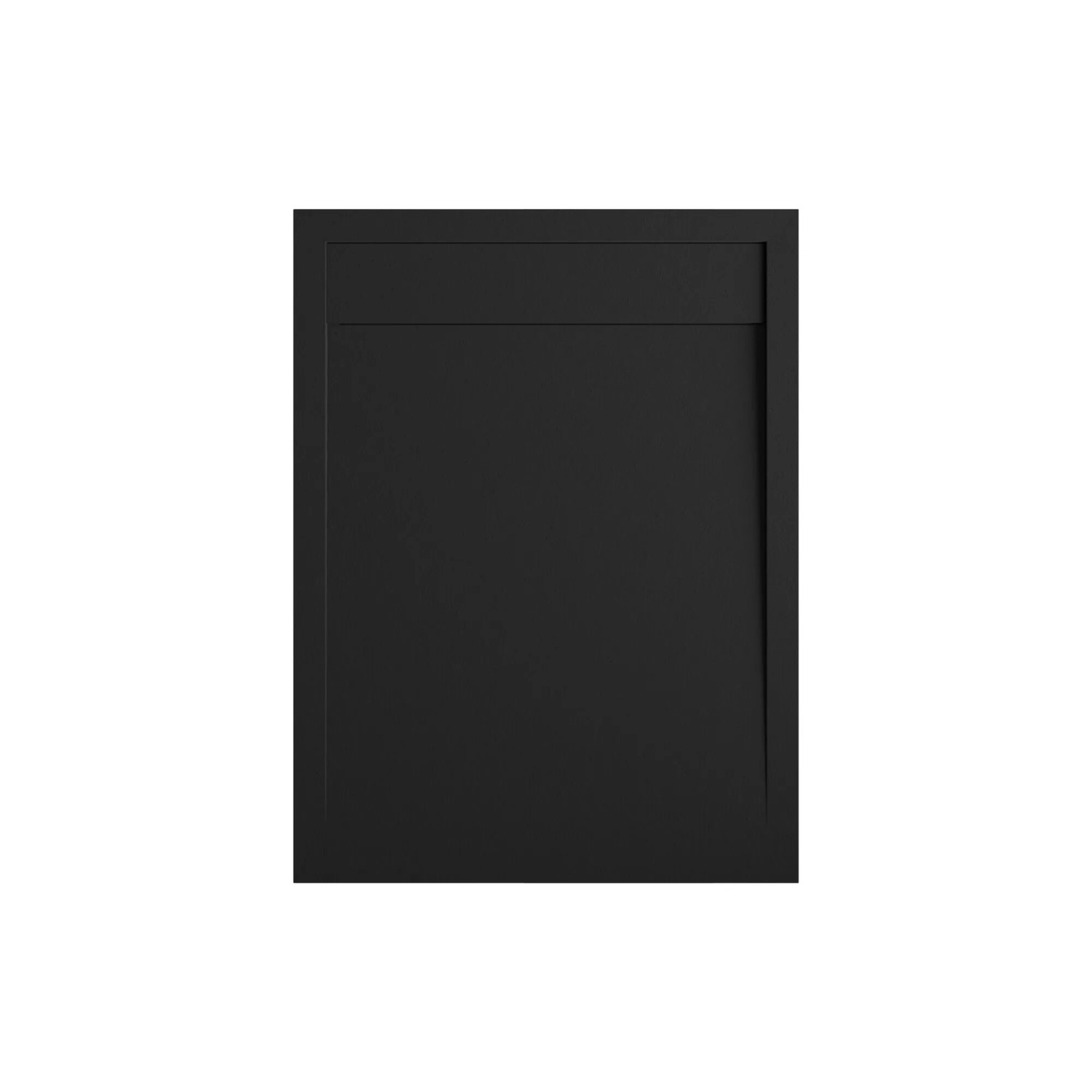 Rechteckige, extraflache Schulte Duschwanne ExpressPlus, 120x80 cm, in Anthrazit mit Steinoptik.