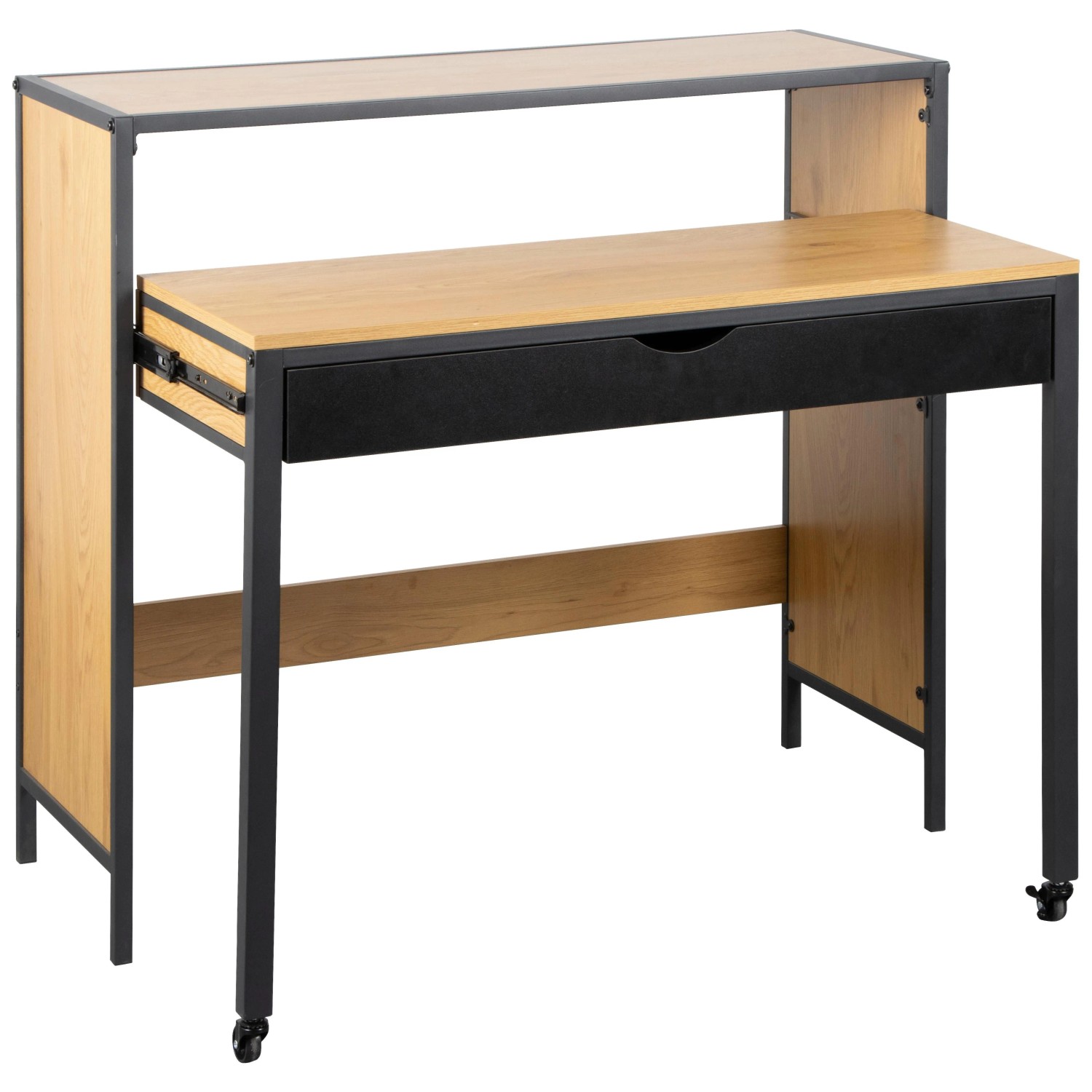 Bessagi Home Schreibtisch Lenny Schwarz/Eichefarben
