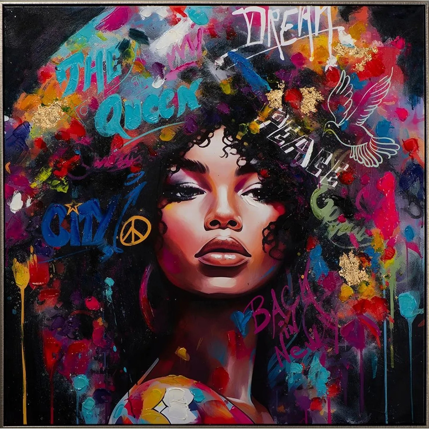 Art Universe Leinwandbild Coloured Rockstyle 100 x 100 cm