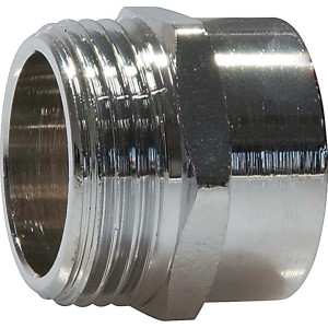 Verchromter Gewinde-Reduziernippel aus Messing, 26,4 mm x 18,6 mm, für Gewindefittings.