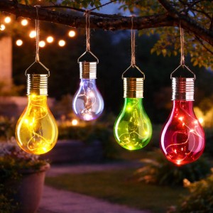 Marelida LED Solar Glühbirne M Lichterkette Solarleuchte Garten Terrasse Balkon 4er Set