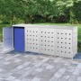 VidaXL Mülltonnenbox für 4 Tonnen aus Edelstahl, mit Belüftung und Tür.