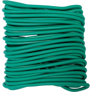 Aufgerollter, grüner Garten-Bindedraht (4,8 m) zum Fixieren von Pflanzen im Garten.