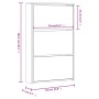 vidaXL Schuhschrank mit Spiegel 3-Lagig Hochglanzweiß 63x17x102,5 cm 342637_8