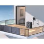 Growatt Noah 2000 Balkonkraftwerk mit Solarmodulen, Wechselrichter und Speichersystem auf einem Balkon.