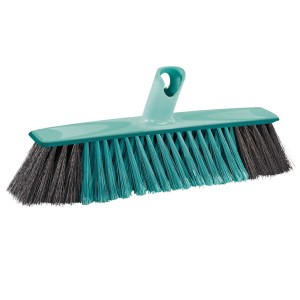 Leifheit Besen Allround Xtra Clean, 30 cm, schwarz-türkis, für Fliesen-, Stein- und PVC-Böden.