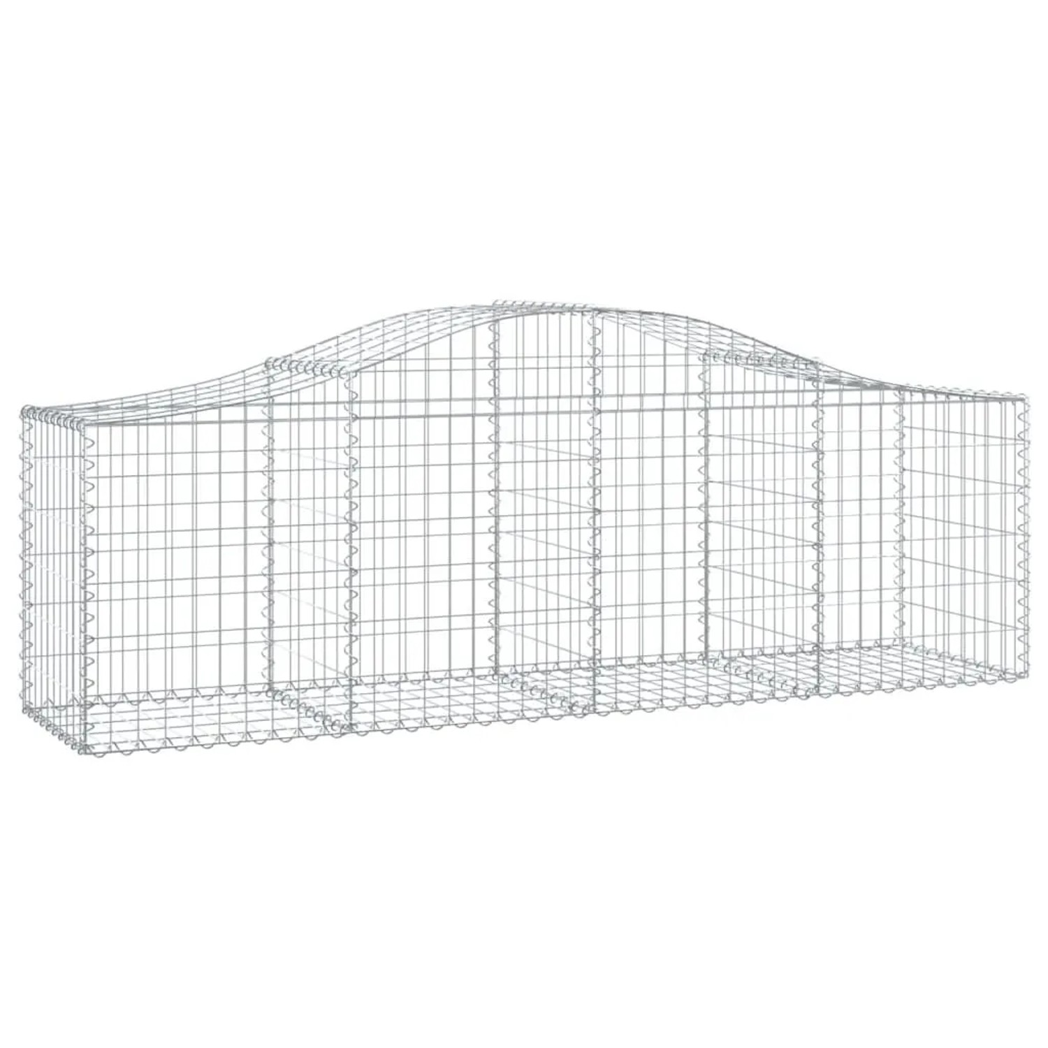 vidaXL Gabionen mit Hochbogen 6 Stk 200x50x60/80 cm Verzinktes Eisen 3145602
