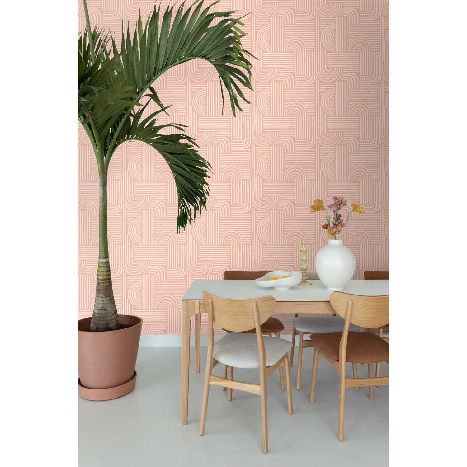 ESTAhome Tapete Rosa mit modernem 3D-Muster. Dekorative Vliestapete für stilvolle Wandgestaltung.