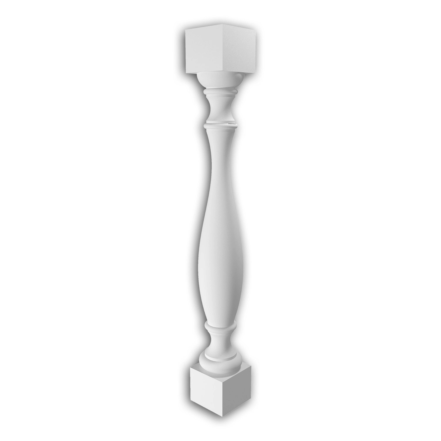 PROFHOME 471201 Vollbalustrade Pfeiler Außenstuck Balustrade Fassaden Element 9 cm x 9 cm x 78,9 cm Weiß