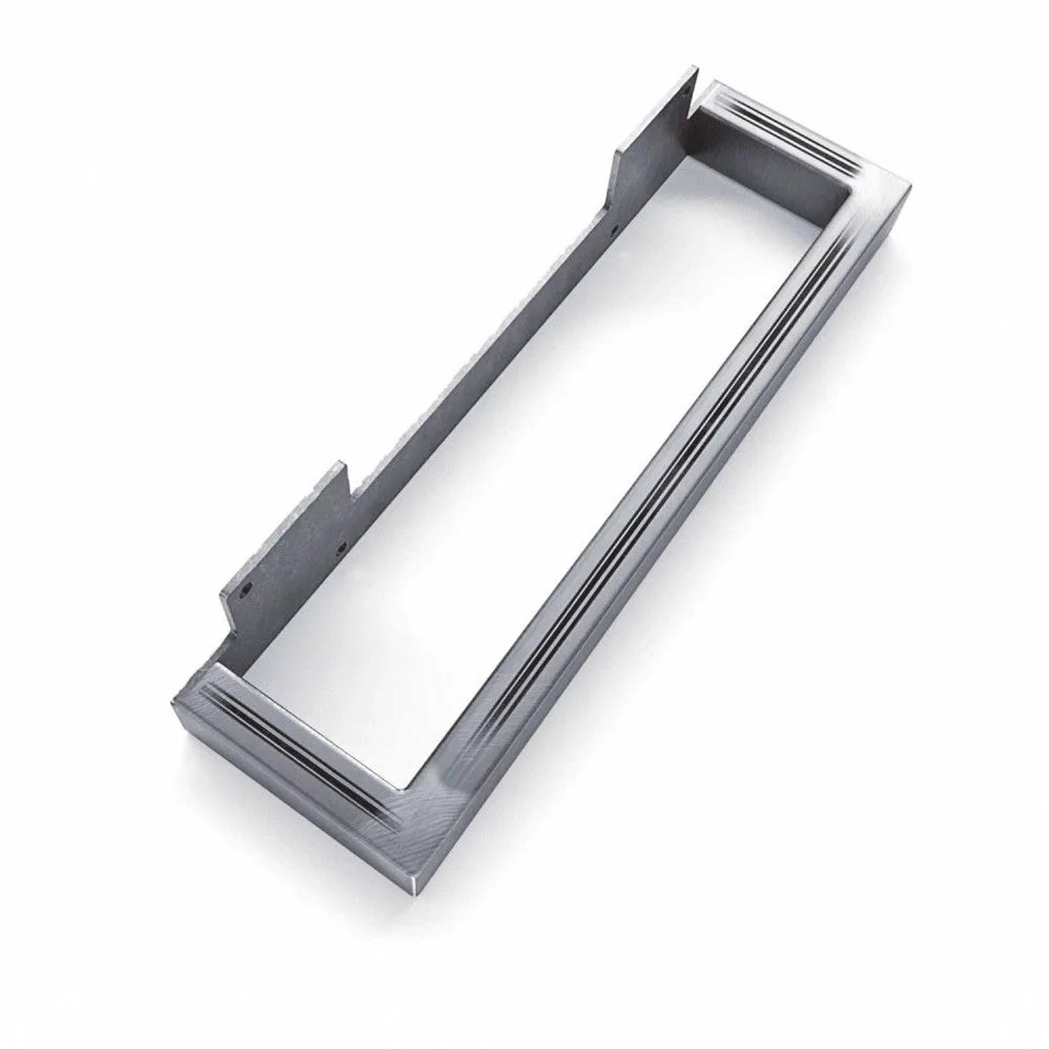 HEVVA GRAZ Möbelfuß, rechteckig, Rohstahl-Klarlack, 20 cm hoch. Stabiles Möbelbein für industrielles Design.