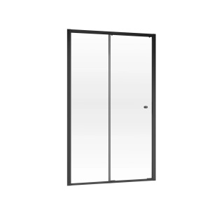 Schulte Schiebetür Trend 2.0, Mattschwarz, 200x140 cm, für Nische. Duschwand mit Schiebemechanismus.