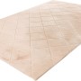 Beiger Lalee Teppich Impulse (80x150 cm) mit gestepptem Muster. Kurzflorteppich für ein gemütliches Ambiente.