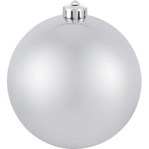 Weihnachtskugel, silber, Ø 14 cm, aus Kunststoff für die Weihnachtsbaum-Dekoration.