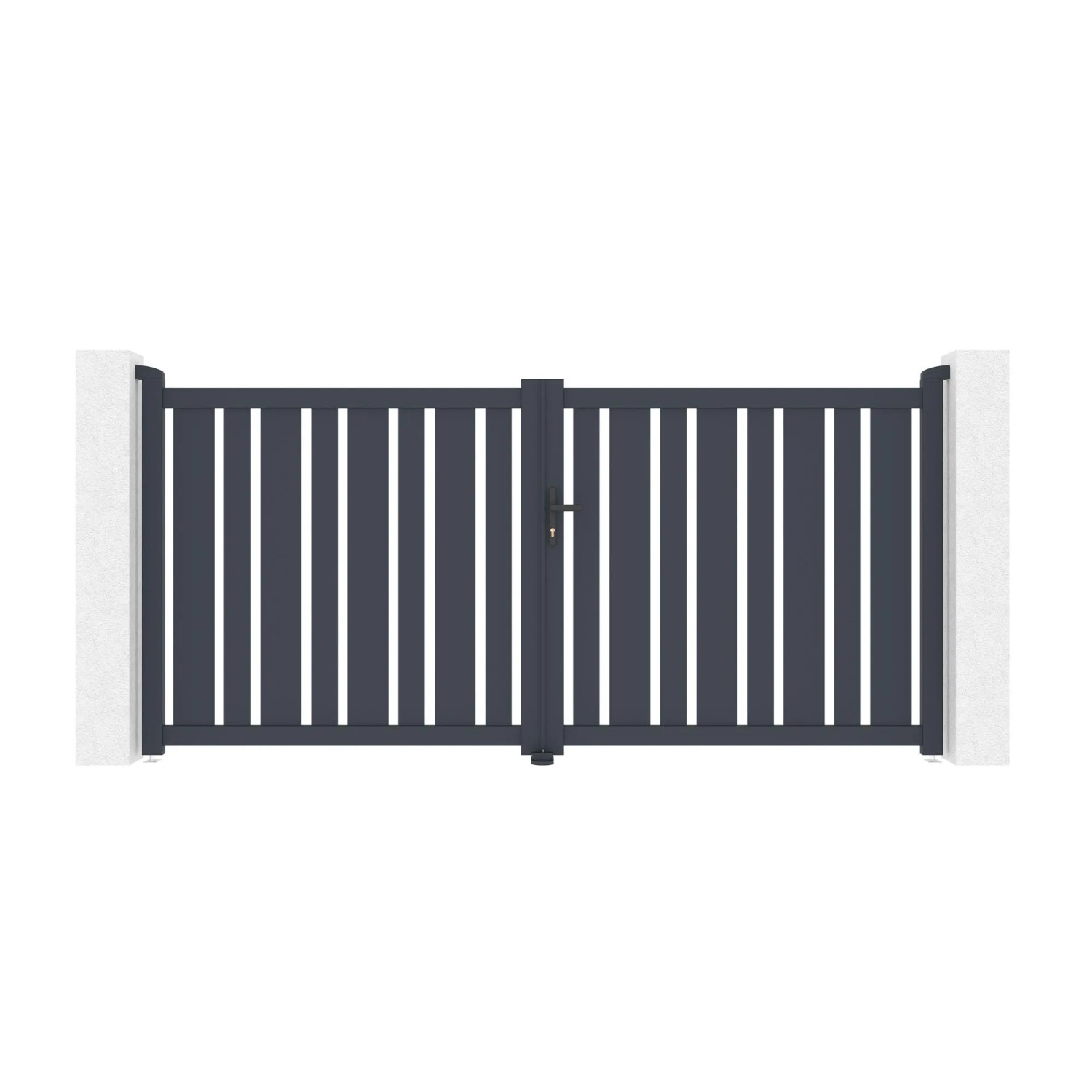 Casanoov Verstellbares Drehtor Breite Veymont 300x140cm Grau Aluminium