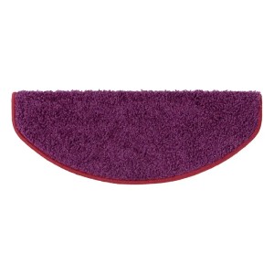 Halbrunde, berry-farbene Shaggy Stufenmatte Barcelona, 23,5x65 cm. Flauschiger Treppenteppich.