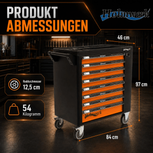 Holmwerk Werkstattwagen 252 Teile XXL Bestückt Orange