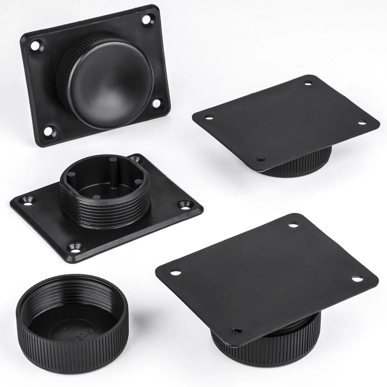 SOTECH 4er SET Möbelfüße GOLF II Verstellbar Schwarz