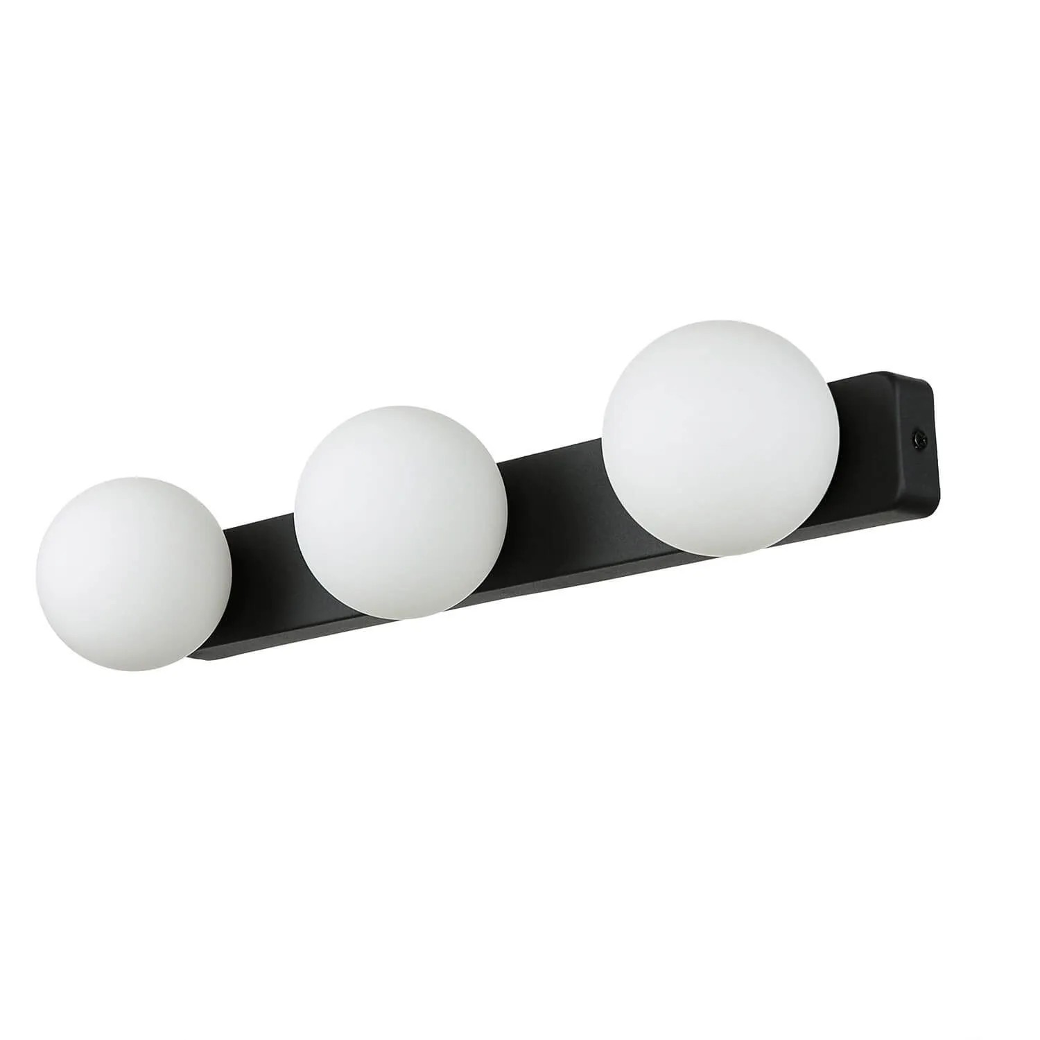 Licht-Erlebnisse Wandlampe Metall Glas 40 cm Breit Schwarz Weiß 3x G9 Kugel Schirm