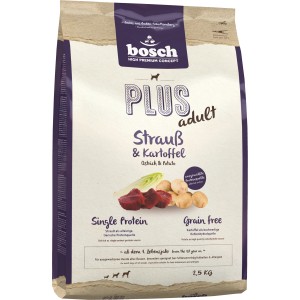 Bosch Plus Strauß 2,5kg, Trockenfutter für Hunde mit Strauß und Kartoffel.