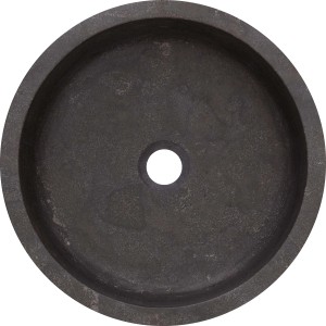 Rundes, dunkles baliv Aufsatzwaschbecken WBA-7070 aus Naturstein, Ø 40 cm.