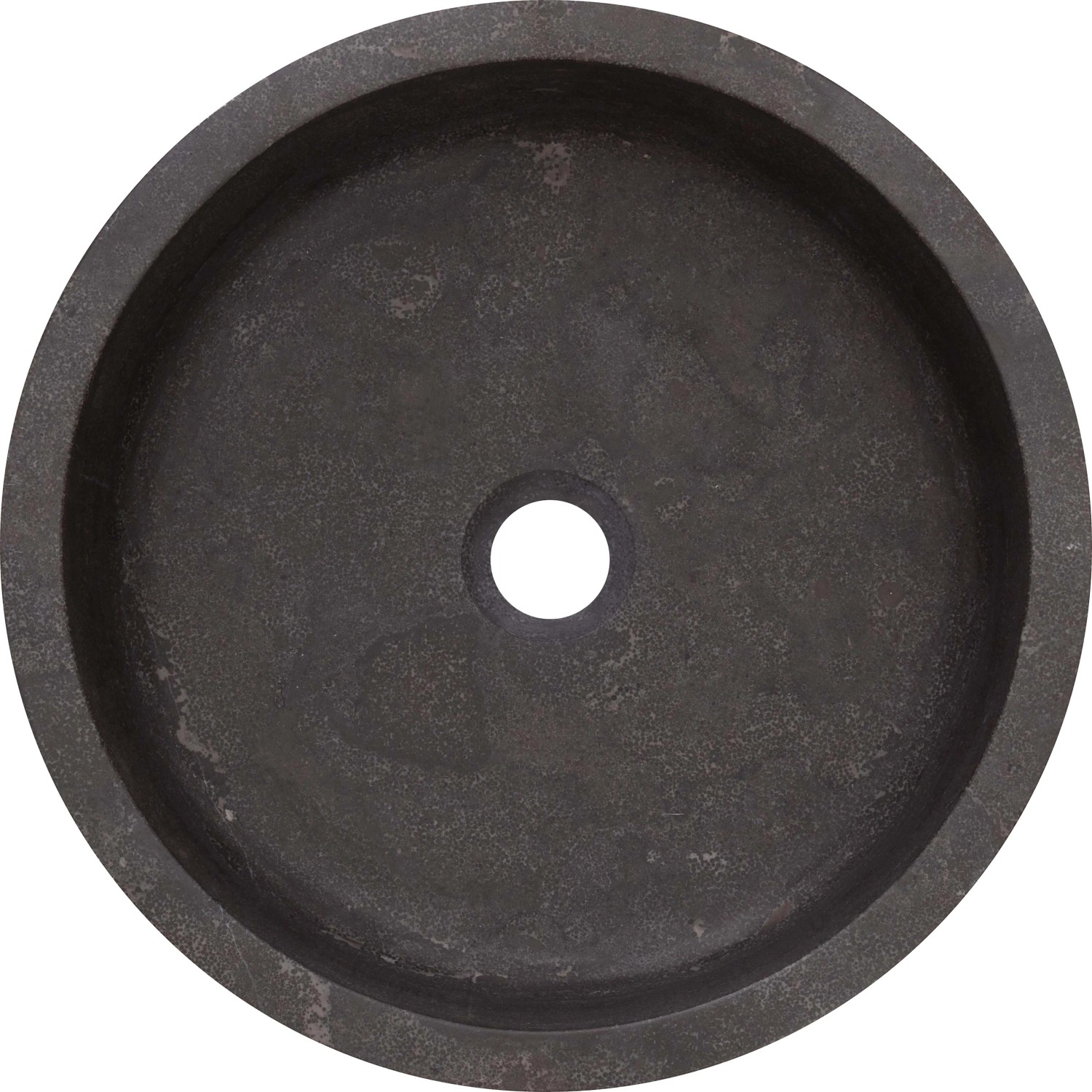 Rundes, dunkles baliv Aufsatzwaschbecken WBA-7070 aus Naturstein, Ø 40 cm.